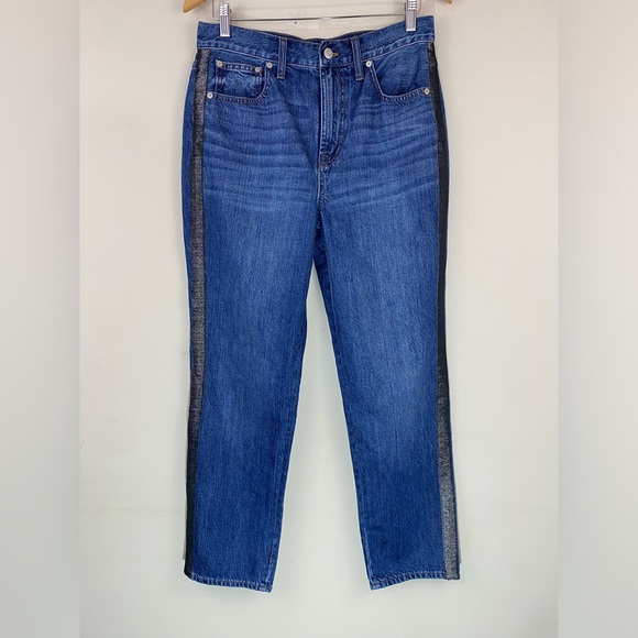 Madewell The Perfect Vintage Jean: Metallic Tuxedo Stripe Edition NWT Sz 29 - Picture 5 of 13